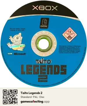 Taito Legends 2 Xbox, PAL disc