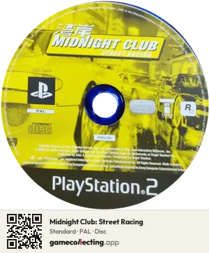 Midnight Club: Street Racing PlayStation 2, PAL disc
