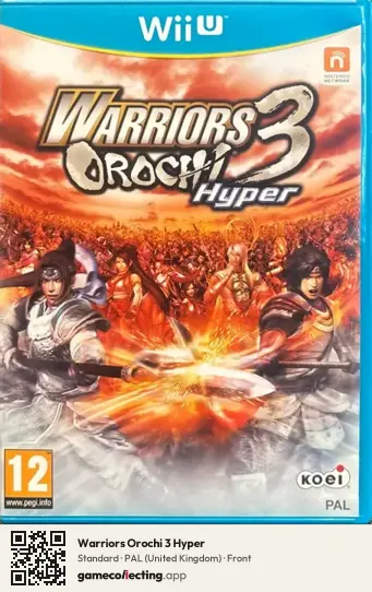 Warriors Orochi 3 Hyper Nintendo Wii U, United Kingdom box front