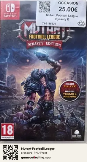 Mutant Football League Nintendo Switch, PAL box front
