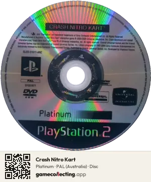 Crash Nitro Kart PlayStation 2, PAL disc