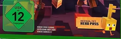 Minecraft Dungeons, the USK square on its front