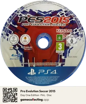 Pro Evolution Soccer 2015 PlayStation 4, PAL disc