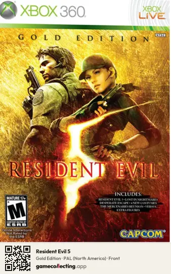 Resident Evil 5 Xbox 360, North America box front