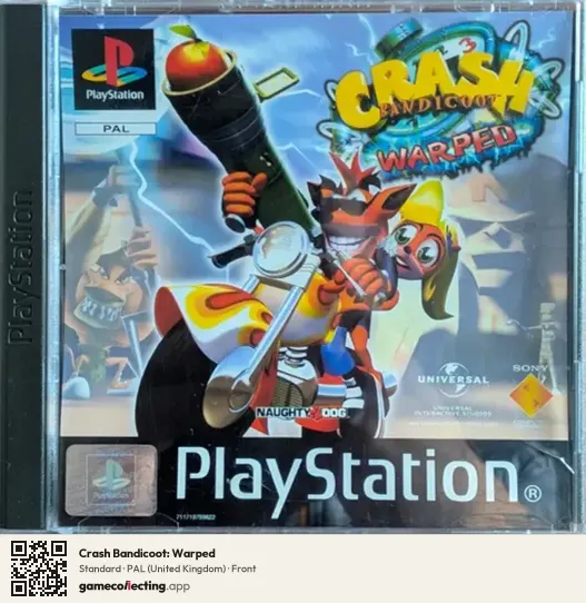 Crash Bandicoot: Warped PlayStation, United Kingdom box front