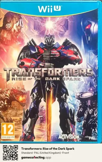 Transformers: Rise of the Dark Spark Nintendo Wii U, United Kingdom box front
