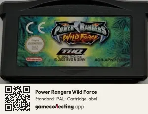 Power Rangers Wild Force Game Boy Advance, PAL cartridge label