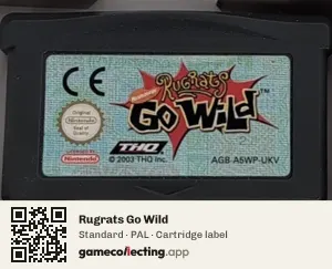 Rugrats Go Wild Game Boy Advance, PAL cartridge label