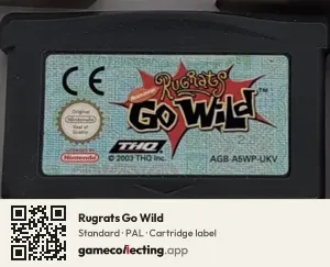 Rugrats Go Wild Game Boy Advance, PAL cartridge label