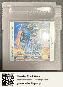 Monster Truck Wars Game Boy, NTSC cartridge label
