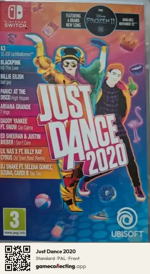 Just Dance 2020 Nintendo Switch, PAL box front