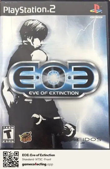 EOE: Eve of Extinction PlayStation 2, NTSC box front