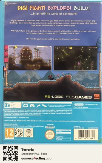 Terraria Nintendo Wii U, PAL box back