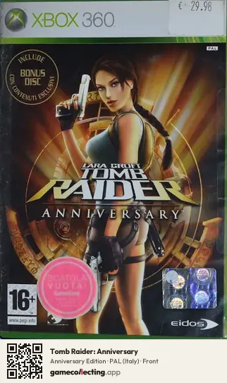Tomb Raider: Anniversary Xbox 360, Italy box front