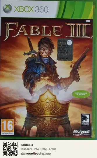 Fable III Xbox 360, Italy box front