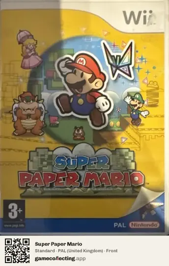 Super Paper Mario Nintendo Wii, United Kingdom box front