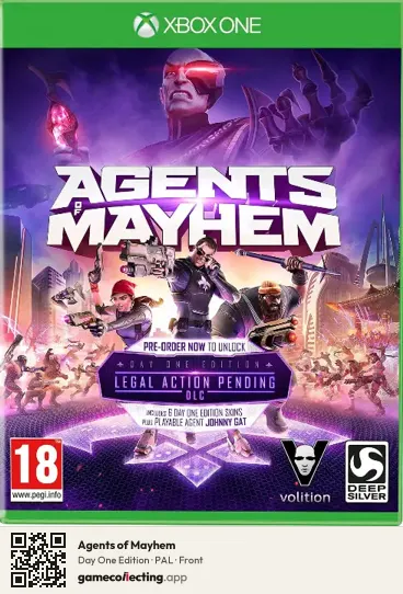 Agents of Mayhem Xbox One, PAL box front