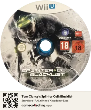 Tom Clancy's Splinter Cell: Blacklist Nintendo Wii U, PAL disc
