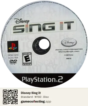 Disney Sing It PlayStation 2, NTSC disc