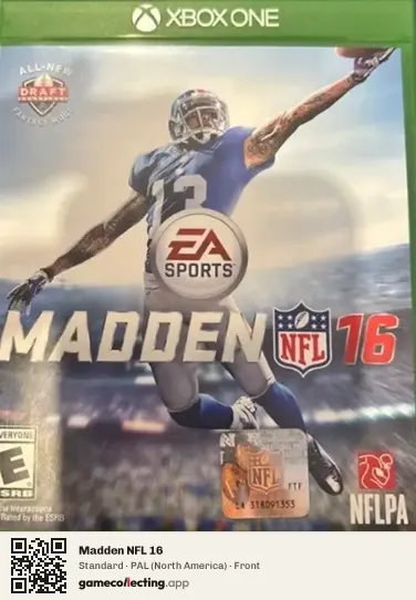 Madden NFL 16 Xbox One, North America box front