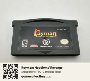 Rayman: Hoodlums' Revenge Game Boy Advance, NTSC cartridge label