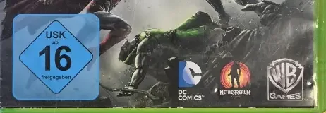 Injustice: Gods Among Us, the USK square on its front