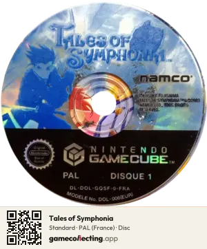 Tales of Symphonia Nintendo GameCube, PAL disc