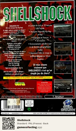 Shellshock Sega Saturn, France box back