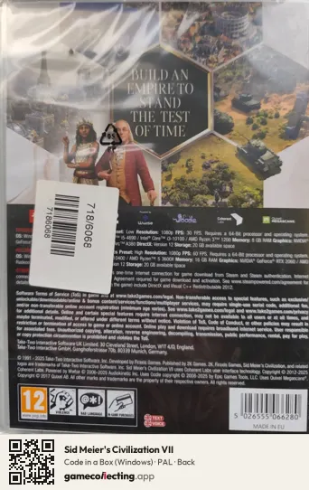 Sid Meier's Civilization VII Computer, PAL box back