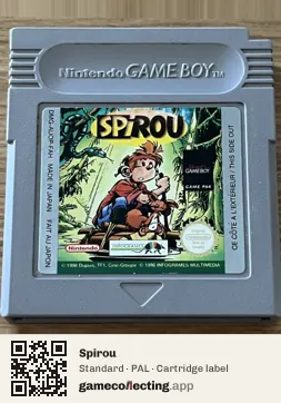 Spirou Game Boy, PAL cartridge label
