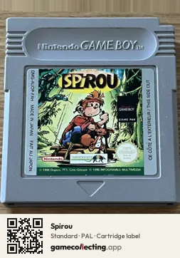 Spirou Game Boy, PAL cartridge label