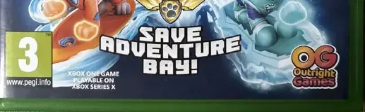 PAW Patrol Mighty Pups: Save Adventure Bay, the USK square on its front