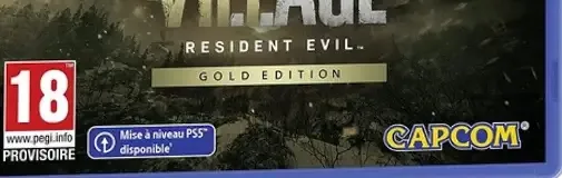 Resident Evil Village, the PEGI square on its front