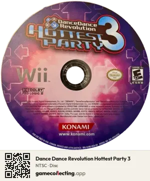 Dance Dance Revolution Hottest Party 3 Nintendo Wii, NTSC disc
