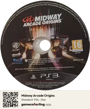 Midway Arcade Origins PlayStation 3, PAL disc