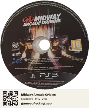 Midway Arcade Origins PlayStation 3, PAL disc