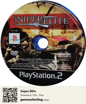 Sniper Elite PlayStation 2, PAL disc