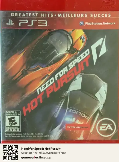 Need for Speed: Hot Pursuit PlayStation 3, Canada box front