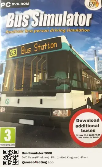 Bus Simulator 2008 Computer, United Kingdom box front