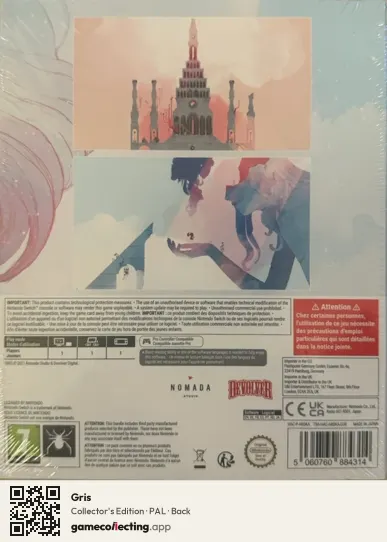 Gris Nintendo Switch, PAL box back