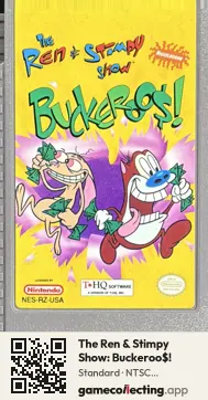 The Ren & Stimpy Show: Buckeroo$! Nintendo Entertainment System, NTSC cartridge label