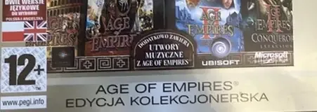 Age of Empires, the PEGI square on its front