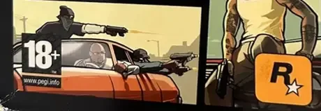 Grand Theft Auto: San Andreas, the PEGI square on its front