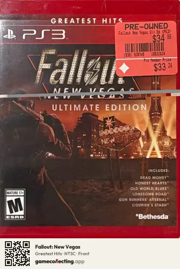 Fallout: New Vegas PlayStation 3, NTSC box front