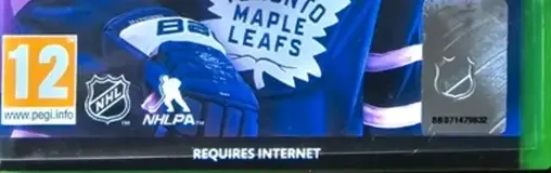 NHL 20, the PEGI square on its front