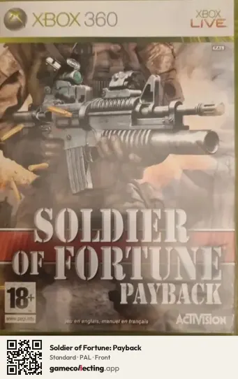 Soldier of Fortune: Payback Xbox 360, PAL box front