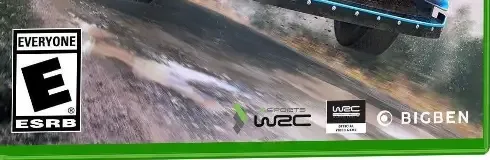 WRC 8, the ESRB box on its front