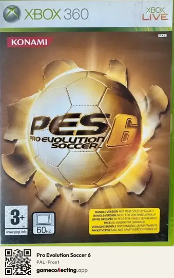 Pro Evolution Soccer 6 Xbox 360, PAL box front