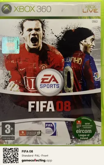 FIFA 08 Xbox 360, PAL box front