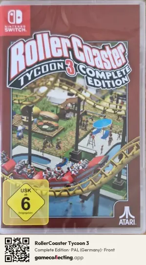 RollerCoaster Tycoon 3 Nintendo Switch, Germany box front